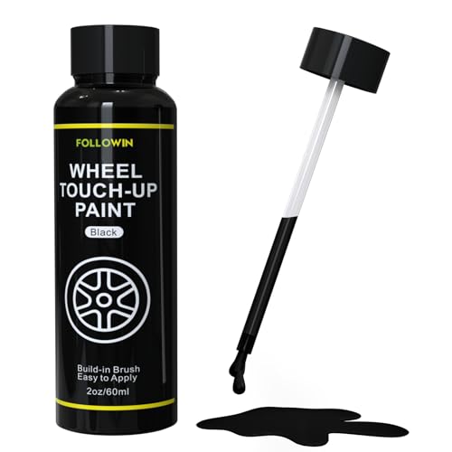 Image of Black Rim Touch Up Paint for Cars, Black Wheel Paint Repair Kit,Curb Rash Repair Kit 2oz /60ml