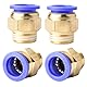 4 Stück 16mm 1/2′′ PT Außengewinde gerade Push to Connect Fittings Einsteckschlauch Pneumatik Schnellverbinder