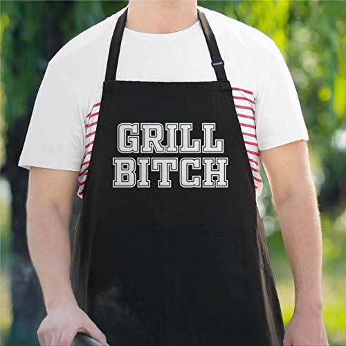 Grill Bitch Aprons for Men Or WomenCute Kitchen Aprons for Cooking Baking AccessoriesBirthday Christmas Thanksgiving Gifts for Husband Dad Wife Mom Grandparents