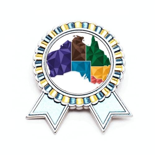 Broche carte de l'Australie en métal coloré avec des finitions soignées de taille M