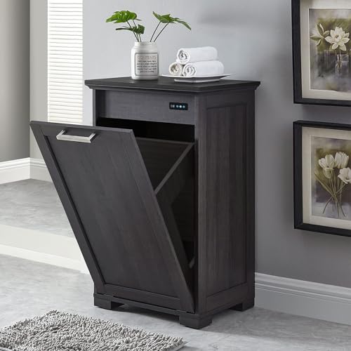 Old Captain YJZYG001 Wooden Tilt Out Trash Cabinet, Hidden Trash Can Kitchen Holds 10 Gallons thumb #1