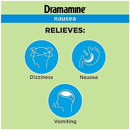 Image of Dramamine Nausea Relief, with Meclizine HCl for Long-Lasting Relief of Nausea, Vomiting & Dizziness, 10 Tablets, Pack of 4