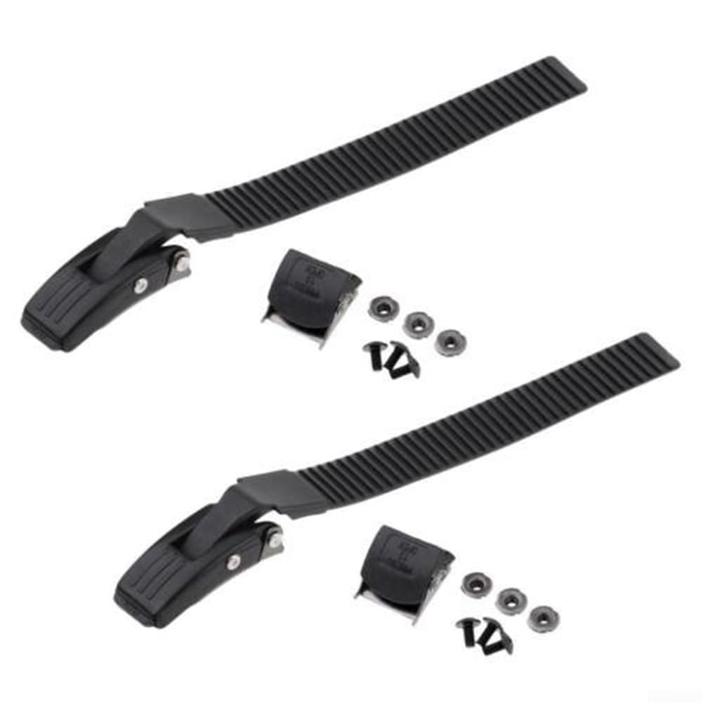 HEIBTENY Inline Skate Strap Buckle Replacement Set – 2-Pack PP Adjustable Buckles with Clamp Clips, Screws & Nuts for Roller Skates, Black(B)