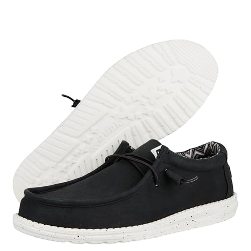 Image of HEYDUDE Men's Wally Stretch Canvas Loafers | Lightweight Slip On Shoes | Casual Walking, Travel & Everyday Style