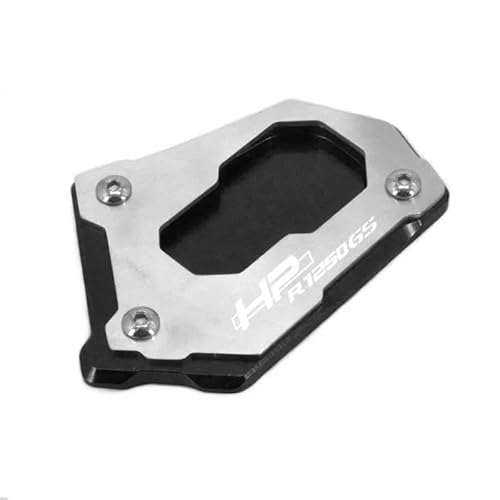 に適合するR1200GS Adv R1250GS アドベンチャー用オートバイCNCキックスタンドサイドスタンド拡張延長フットパッドサポート(Black 1)