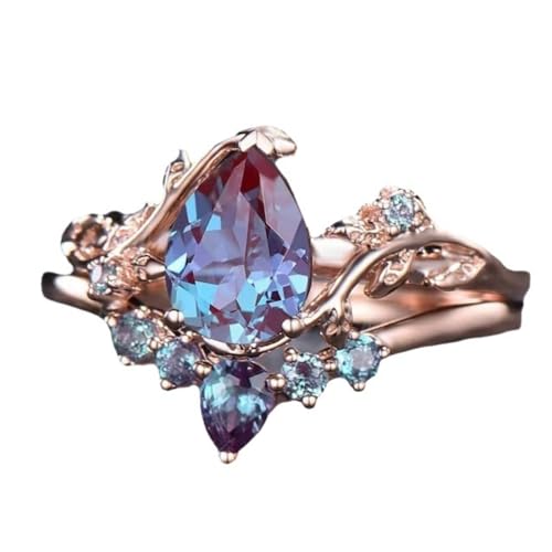 YDD Alexandrite Ring S925 10K 14K 18K Alexandrite and Moissanite Engagement Rings for Women Alexandrite Bridal Sets Free Engraving3