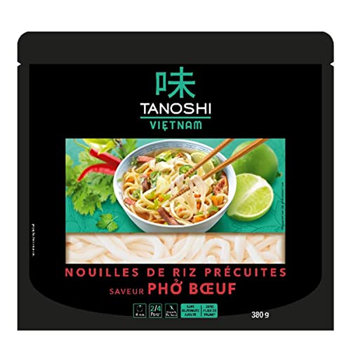 TANOSHI VIETNAM - Nouilles De Riz Précuites Saveur Pho Bœuf - Plat Traditionnel Vietnamien Composé de Nouilles de Riz - Bouillon Parfumé, d'Herbes et de Bœuf - prêt en 2 min ! Cover