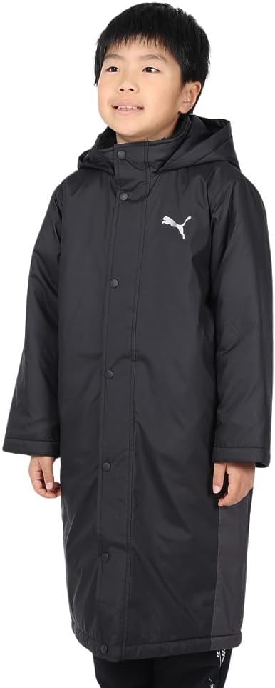 PUMA フード付き ブラック ベンチコート Sサイズ PUMA コート アウター プーマ キッズ ボーイズ アクティブ