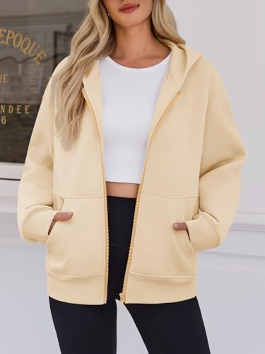 Fisoew Women's Zip Up Hoodies Sweatshirts Casual Long Sleeve Hooded Jackets Fall Trendy Y2K Clothes - Image 3