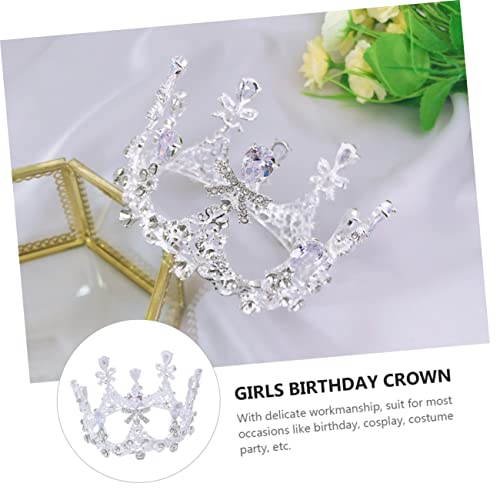 Corona infantil y tocados de novia de cristal, tiara para niños y mujeres en aleación barroca 6