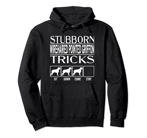 Stubborn Dog Tricks, Funny Wirehaired Pointed Griffon Pullover Hoodie, Black