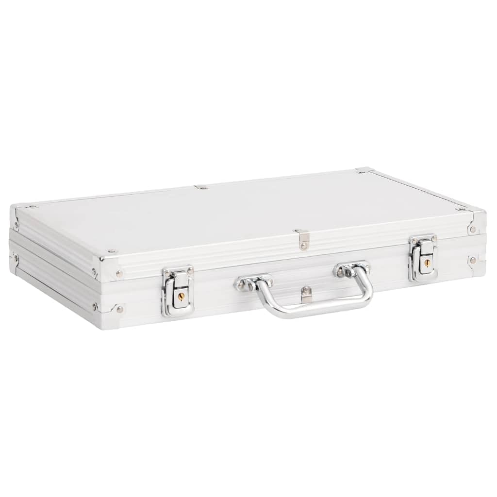 Jeu de jetons de Poker 300 pièces 11,5 g avec Mallette en Aluminium, 2 Jeux de Cartes, 5 dés, Bouton Dealer, Coffret de Casino pour soirée, Famille, Tournoi, Rangement et Transport