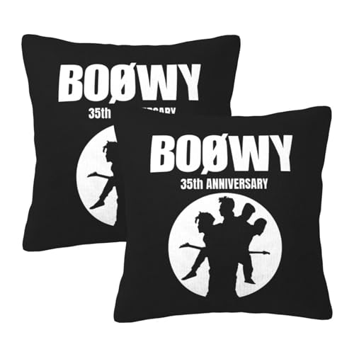 枕カバー ボウイ Boowy Boowy クッションカバー 2枚セット 座布団カバー まくらカバー おしゃれ 可愛い ソファ背当て 抱き枕 インテリア飾り オフィス 部屋飾り 四季通用 55X55cm