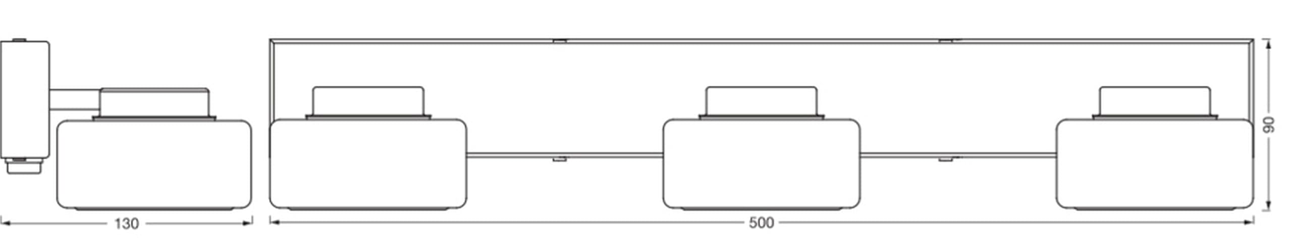 Licht-Erlebnisse LED Wandlampe Metall Glas Chrom 3000-4000 K Click-CCT IP44 modern Badezimmer Flur Schlafzimmer Treppenhaus B:50 cm Wandleuchte Bad