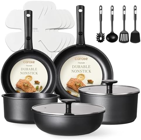 CAROTE 17Pcs Pots and Pans Set Non Stick, Cookware Set Detachable Ha...