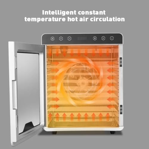 Image of Food Dehydrator 10 trays Stainless Steel for Jerky Vegetables Fruits Meat Yogurt Treats Herbs with Digital 0-24 Timer and 30-85℃ Temperature Control 800W Electric Food Dryer Machine