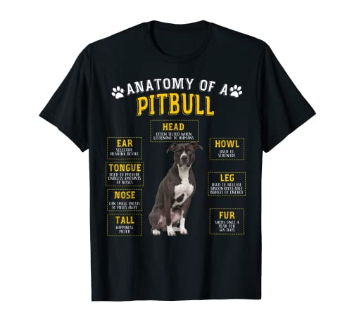 Funny Anatomy Pitbull Gifts For Women Men T-Shirt
