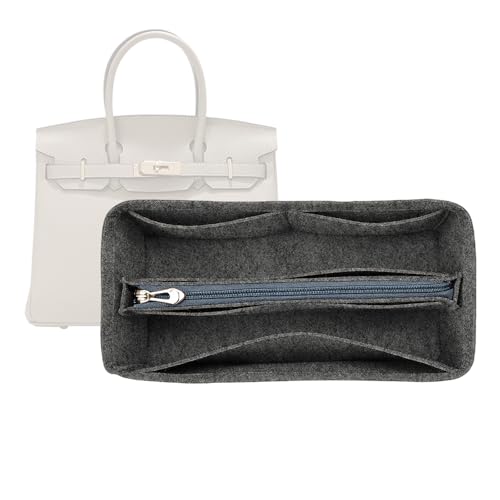 Lckaey Organizador de bolsa para bolsa birkin Hermes 25 feltro organizador Y013M Pull grey-S