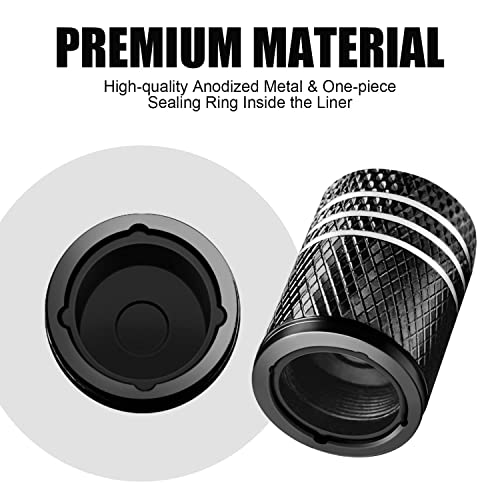 Aquaok Tire Valve Stem Caps Car Tire Caps 8 Pack Corrosion Resistant Leak-Proof Heavy-Duty Alloy Cat Dog Paw Universal For Car Bike Truck Motorcycle Black #TOP2
