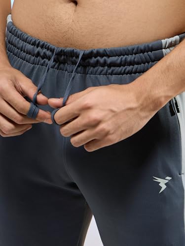 Image of TECHNOSPORT Men's Slim Fit Mid Rise Solid Trackpant with Techno Dry for Gym, Workout & Sports