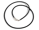  Minott Kautschuk-Band Kette Halsband schwarz Ø ca. 3mm 22073, Länge:55 cm
