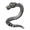 BUBEFSKD Braccio unico con testa di drago, in argento antico, elegante motivo drago, accessorio per bracciale, bracciale in argento anticato, Taglia unica, come descritto #4