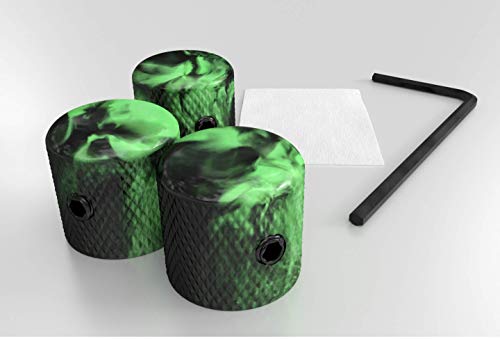 Xentric Guitars - AURORA Swirled UV Guitar Knobs 6mm (3 Knobs, Green Aurora)