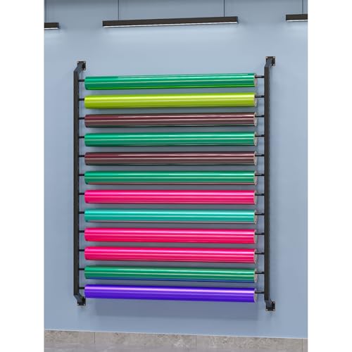 Support mural pour rouleau de vinyle x12 | Organisateur de papier peint et tissus suspendu
