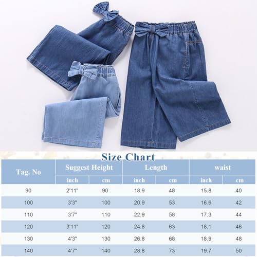 Jeans amples filles anti-compression avec taille élastique en coton 2-9 ans