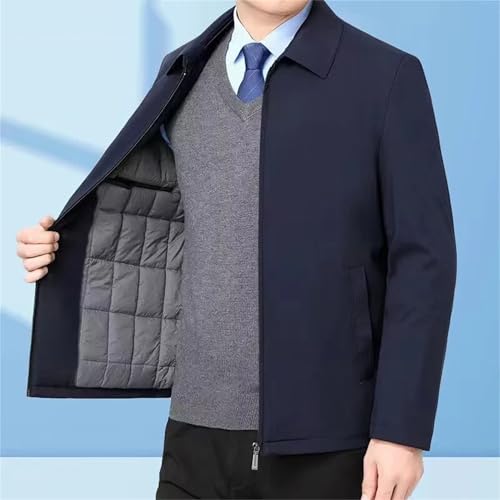 Men's Warm Padded Jacket Slim Fit Formal Business Casual Coat with Pockets Outdoor Thermal Windbreaker3