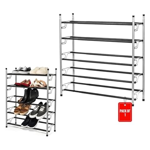 USTECH Adjustable 5 Tier Shoe Rack Organizer Cover