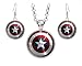 Captain America Necklace, The Avengers Jewelry, Shield Pendant, Superhero Earrings Gifts Gift, Geek Geeky Present Presents