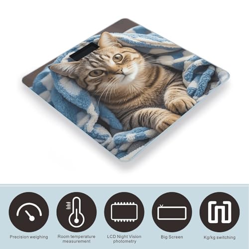 Báscula digital para baño con vidrio templado y pantalla LCD miniatura 3