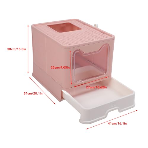 Caixa de Areia para Gatos, Caixa de Areia Dobrável Semi-fechada Multiuso para Controle de Odor Duráv