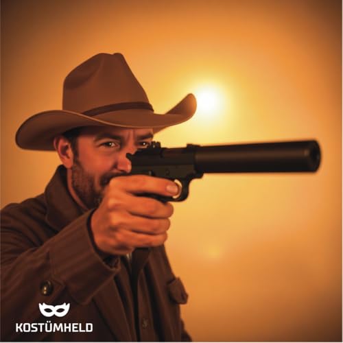 Pistolen Spielzeug Zubehör Attrappe für Kostüm Erwachsene & Kinder für Fasching & Karneval Pistole wie Geheimagent (Mengenauswahl) (1x)