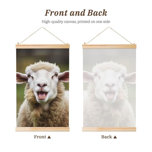 Cadre mouton rigolo pour mur vide | Toile déco prête à accrocher 91x61