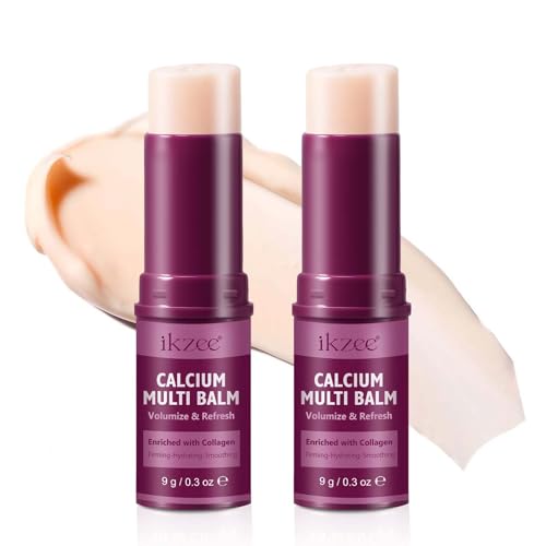 Baume Multi-Actions au Calcium & Collagène | Soin Fermeté, Hydratation et Liftant pour le Visage, les Yeux et le Cou | 2 Unités