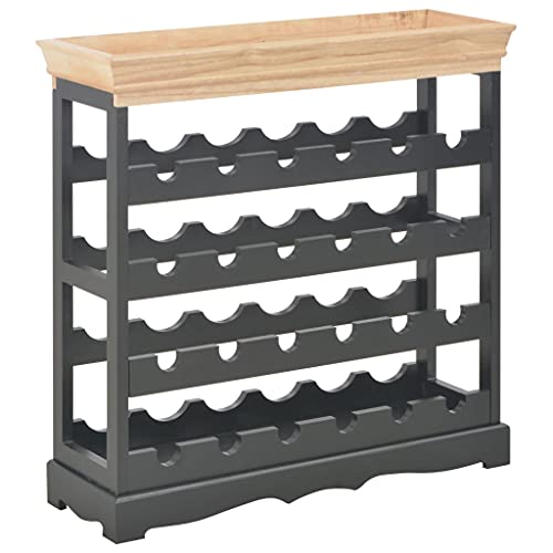 Soporte para botellas de vino 24 botellas MDF negro 27.6in