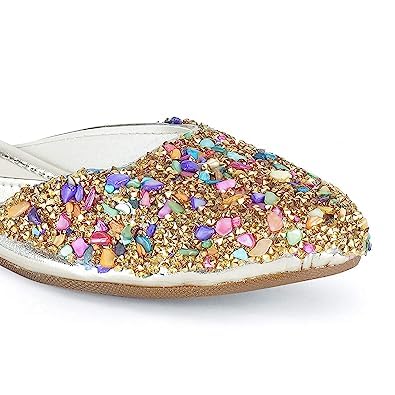 Juttigenics Present Footwear Women Multi Ethnic Embellished Punjabi Jutti Rajasthani Mojari's for Bridal &Girls Tradititonal Punjabi Style Jutti Modal No NF-41