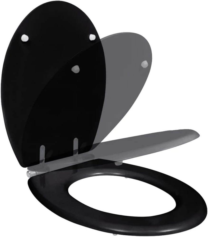 Toilet Seat Lid With Soft Close Design Black
