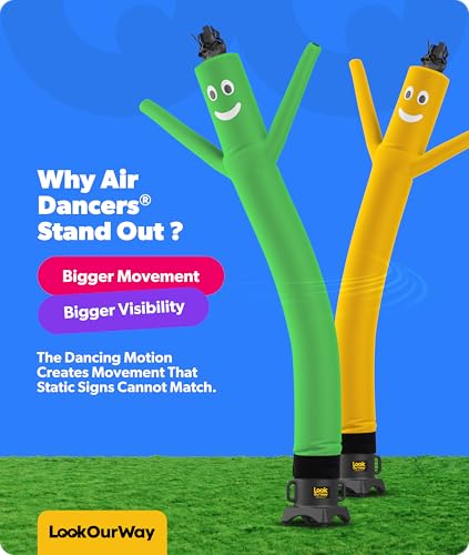 Image of LookOurWay Air Dancers Inflatable Tube Man Attachment - 10 Feet Tall Wacky Waving Inflatable Dancing Tube Guy for Business Promotion - Blower Not Included - Green