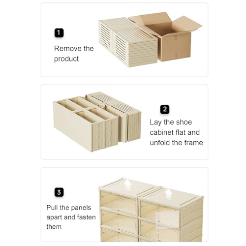 Boîte de rangement à chaussures pliable pour économiser de l'espace facilement - 7