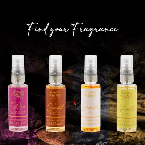Image of Creation Lamis Prive Women Eau De Parfum Gift Set 4x20ml | Jasmine Joy, Rose Augusta, Vanilla Divin, Sandal Intense | Long-Lasting Amber, Floral, Woody, and Tuberose Notes