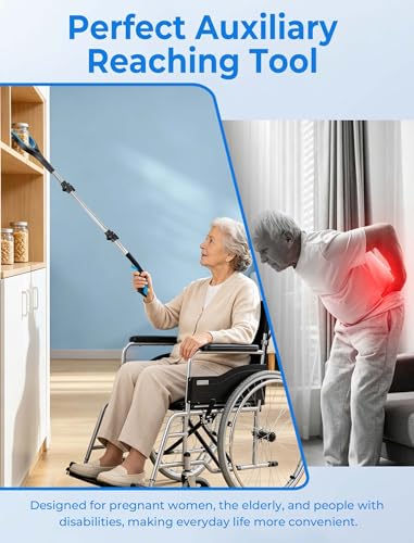Image of 44 inch Grabber Reacher Tools, 2 Pack Upgraded Strong Foldable Reacher Grabber Heavy Duty Pickup Tool, 4 inch Wide Claw Opening & 360 Rotating Jaw & Magnet Lightweight Grabber Tool for Senior Patient