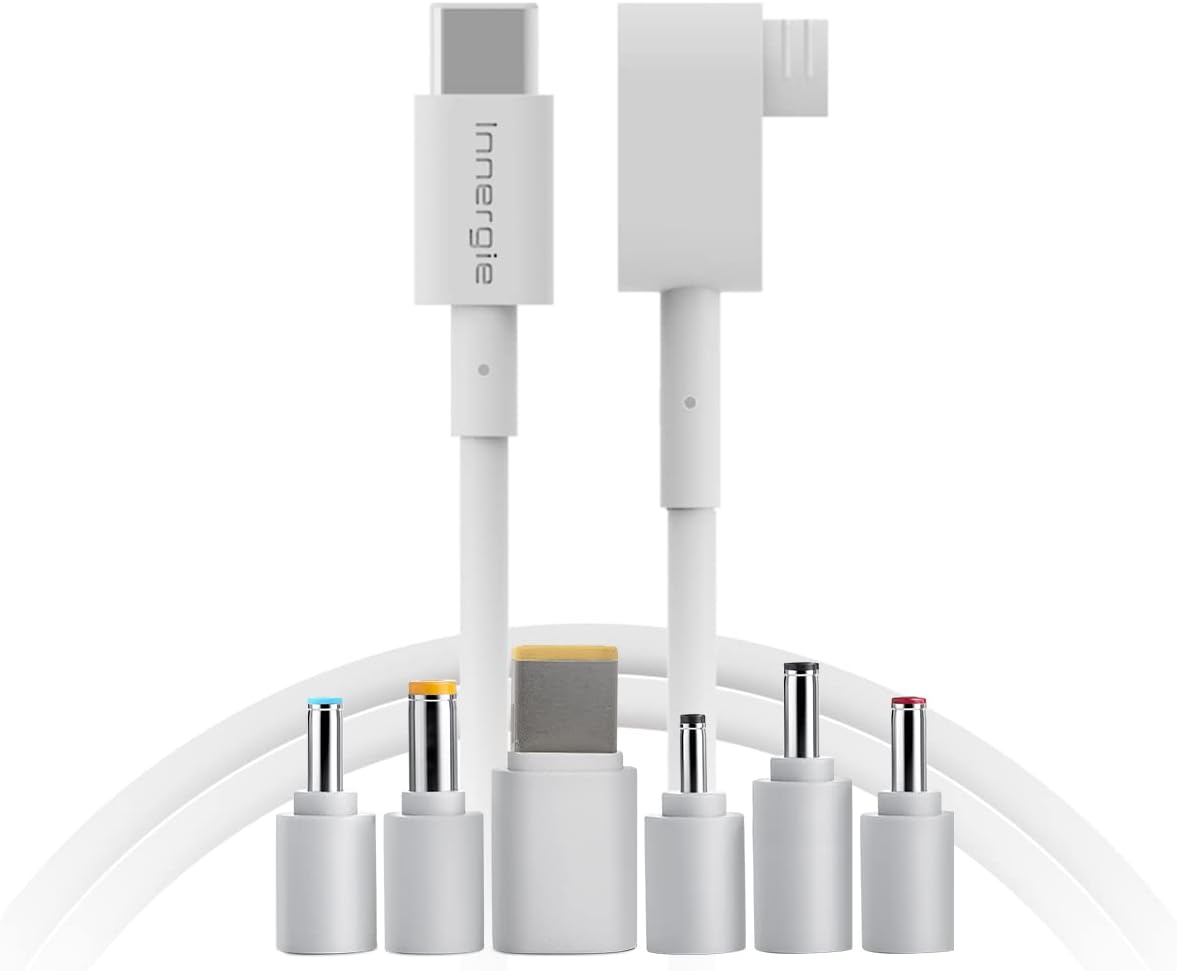 Innergie C-T USB-C 1.5m Power Adapter Cord with Universal Laptop Connector Tips to Fit Most Laptop,Multi PC Connectors for Compatible with Acer/ASUS/Dell/HP/Lenovo& More (Delta Electronics)