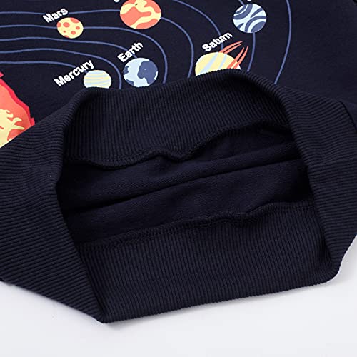 Image of Akyzic Boys Sweatshirts Cotton Long Sleeve Crewneck Pullover Toddler Kids Winter Warm Shirt Sweater Tops 3t-8t
