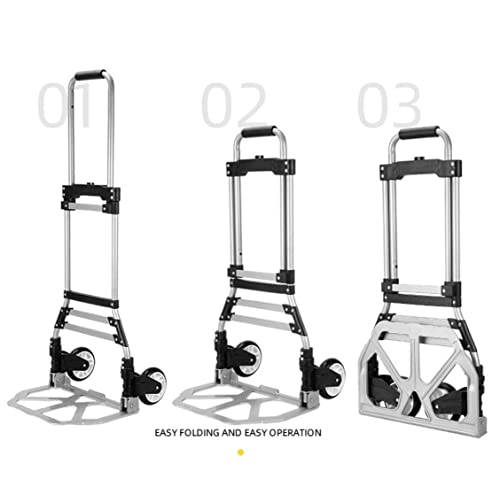 Carretilla plegable pesada con 2 ruedas y cuerdas elásticas miniatura 3