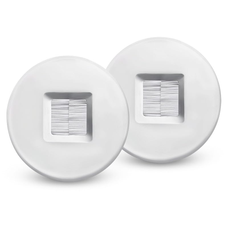 2 Pack Screw less Brush wall plate cable pass through with Brackets - In Wall Cable Management kit - Snap-on Single Gang Wall Cover Plate for Low Voltage Cables - TV Cord Hider for Wall Mounted TV