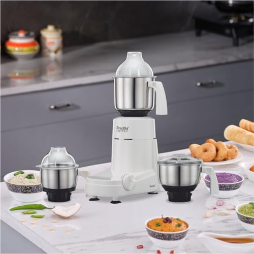 Preethi Chef Pro Mixer Grinder for Kitchen |L-shaped 750 watt Mixie, 3 jars| 2 Yr product warranty, Lifelong Free service | White - Image 7