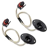 pinflaw 2 PCS Car License Plate Light Socket Harness, Waterproof Durable Vehicle Rear Light Socket Pigtail Plug Assembly, Compatible with Dodge Ram 1994-2001 1500 2500 (Black)